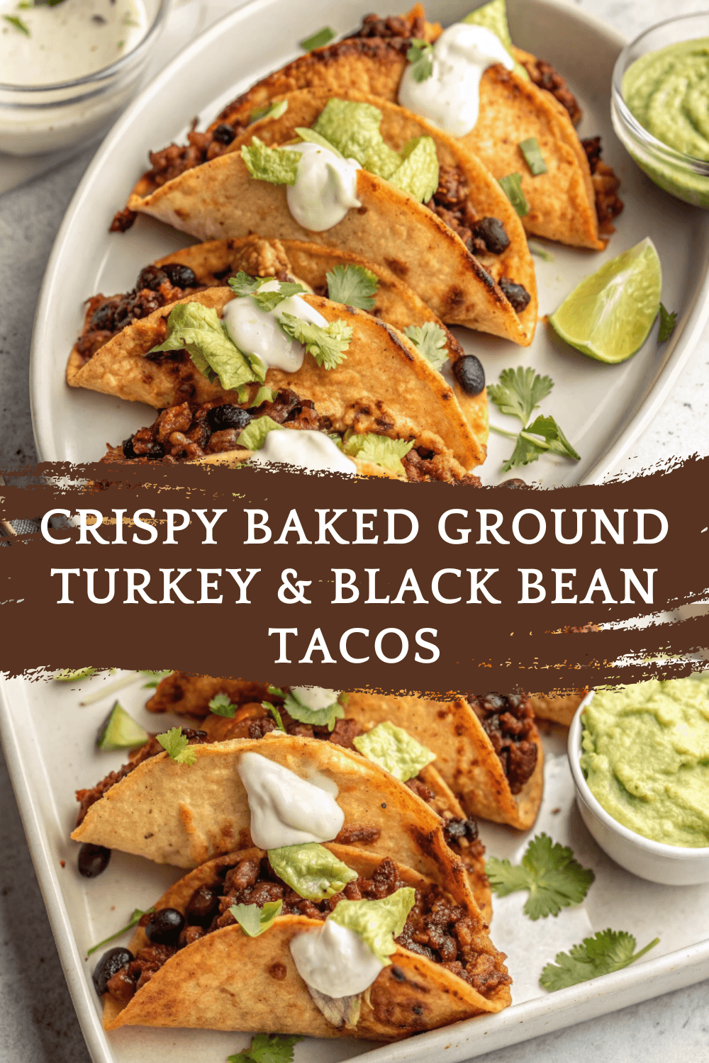 Crispy Baked Ground Turkey & Black Bean Tacos