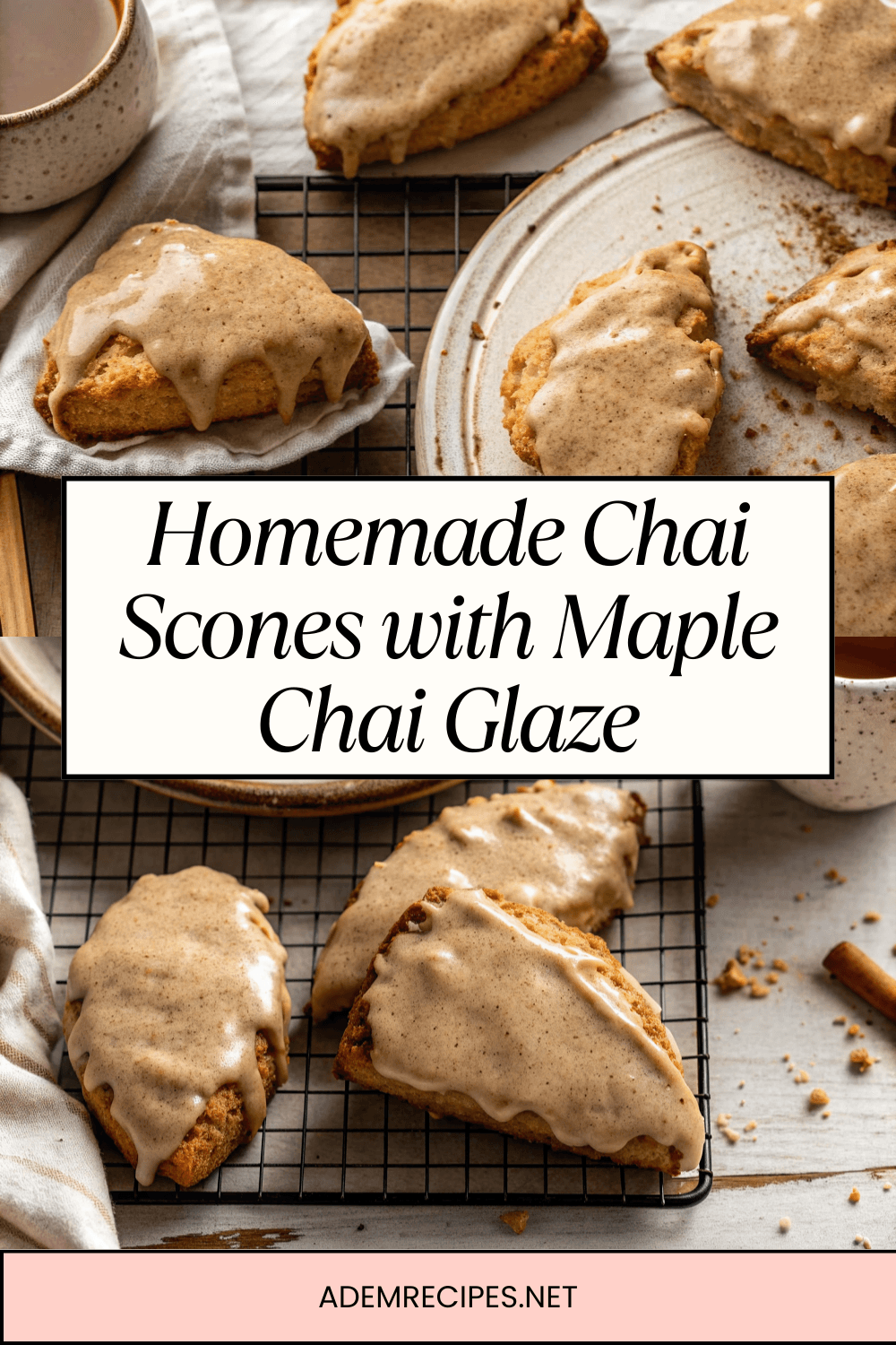 Homemade Chai Scones with Maple Chai Glaze – A Cozy, Spiced Bakery Treat