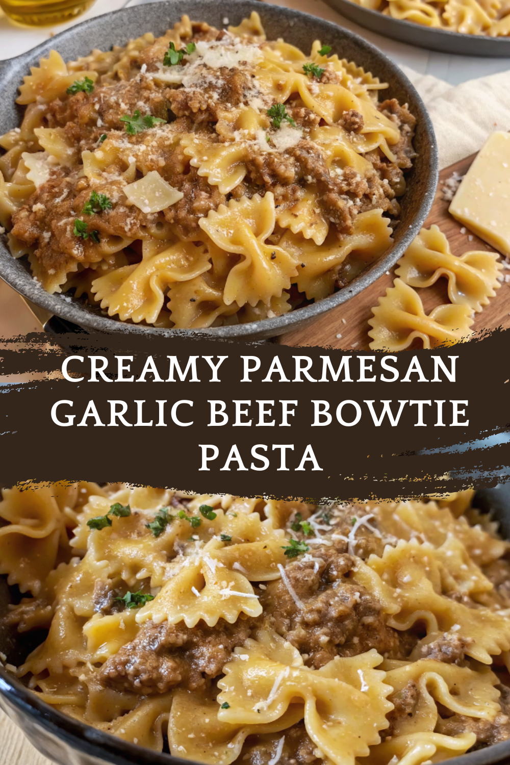 Creamy Parmesan Garlic Beef Bowtie Pasta – A Cozy, Flavor-Packed Weeknight Dinner You’ll Make Again and Again