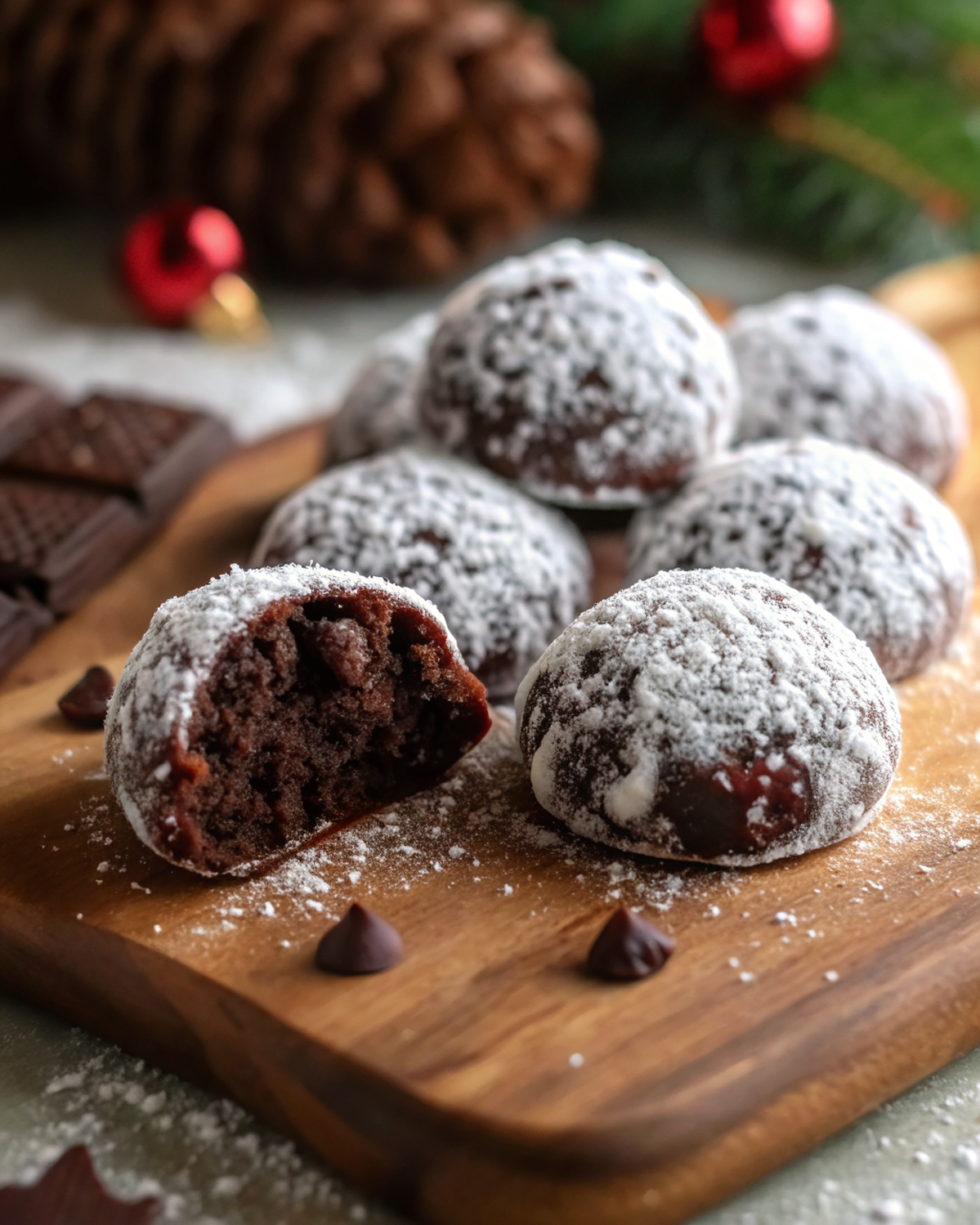 Double Chocolate Snowball Cookies  Ultra-Fudgy Holiday Treats