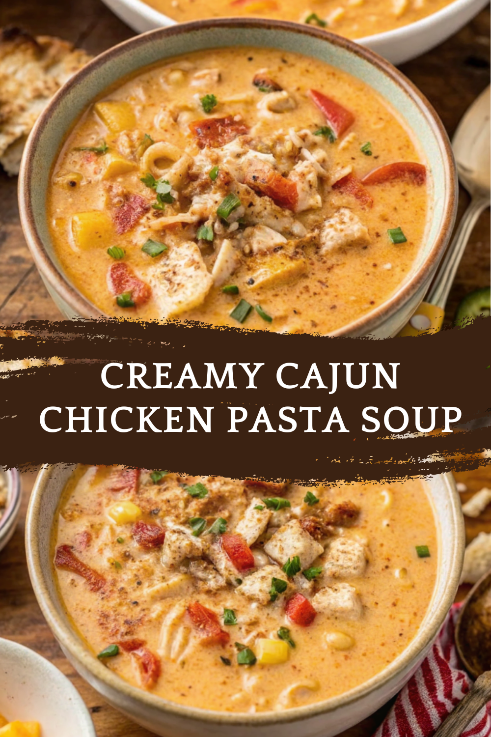 Creamy Cajun Chicken Pasta Soup – Rich, Spicy & Comforting