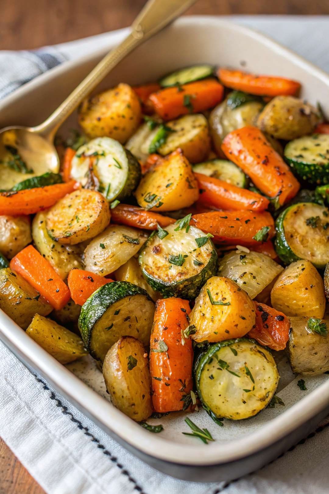 Garlic Herb Roasted Potatoes Recipe with Carrots and Zucchini – Roasted Vegetables Recipe