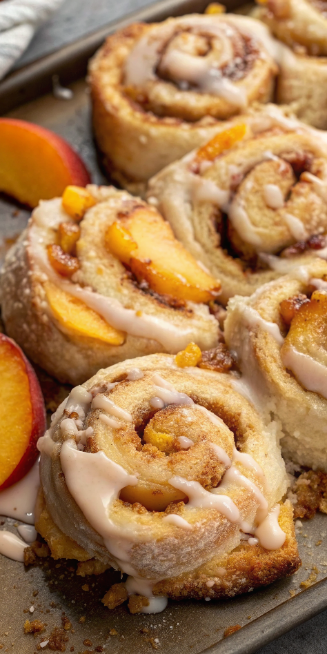 Peach Cobbler Cinnamon Rolls – Soft, Gooey Rolls with a Sweet Southern Twist