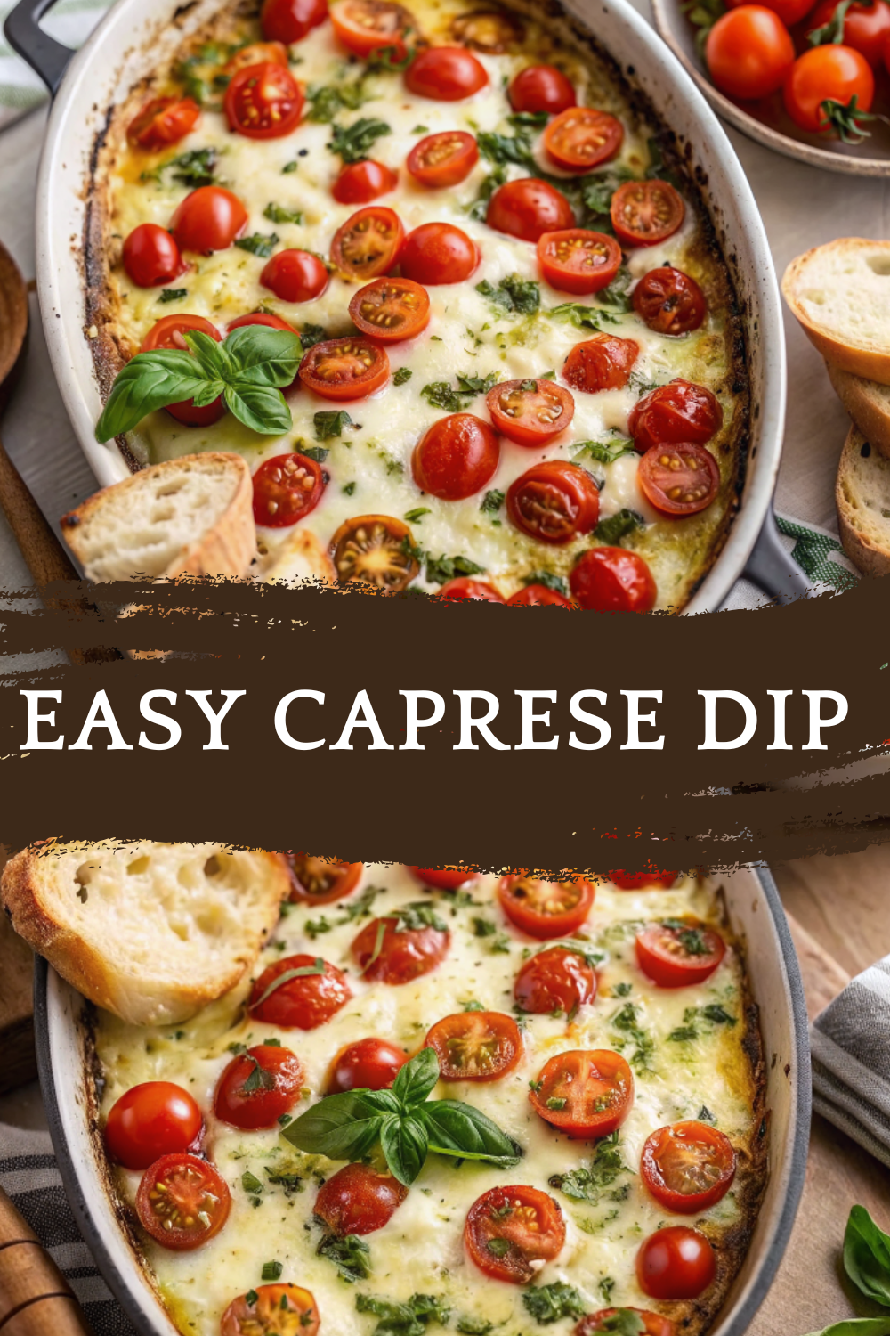 Easy Caprese Dip – Creamy, Cheesy & Fresh Party Favorite