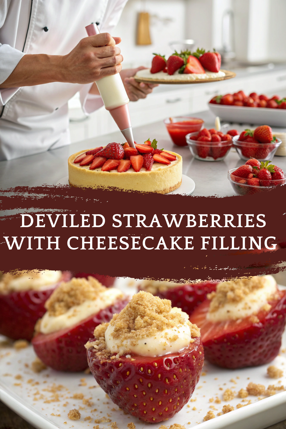 Deviled Strawberries with Cheesecake Filling – A Sweet, Elegant No-Bake Dessert