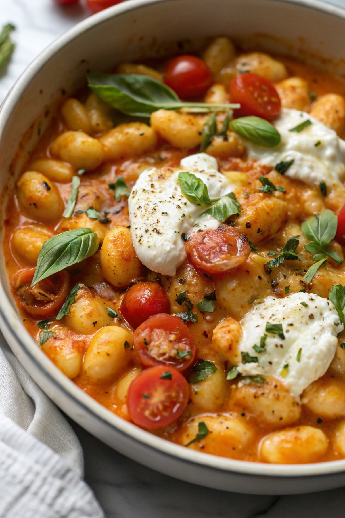30 Minute Creamy Tomato Gnocchi with Burrata – Luxuriously Simple & Comforting